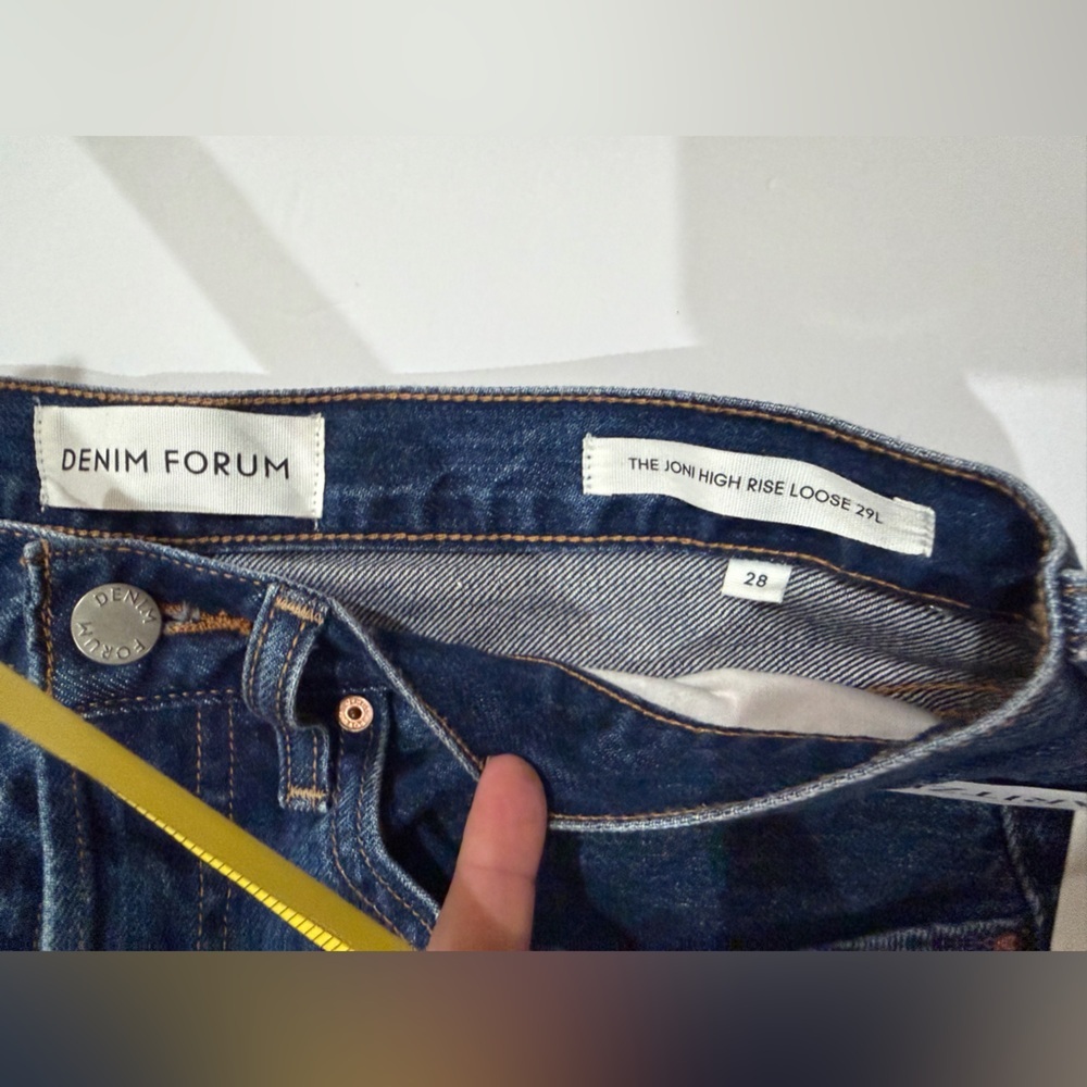 Denim Forum Aritzia Joni Dark Blue Stormy High Rise Loose Jeans 28 - Picture 6 of 7